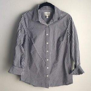 J Crew gingham button down shirt S